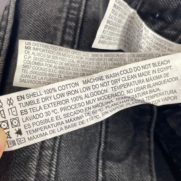 Forever 21 High Rise Wide Leg Faded Black Distressed Jeans Women’s Size 24 - Picture 5 of 5